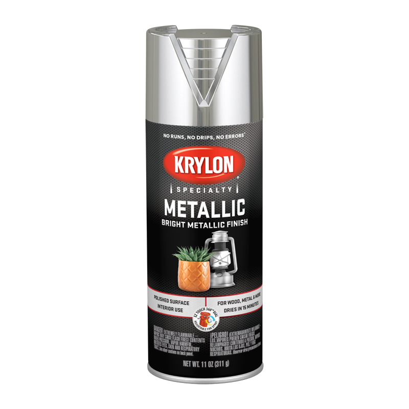 Krylon K01401 Bright Silver Specialty Metallic Spray Paint - Case of 6