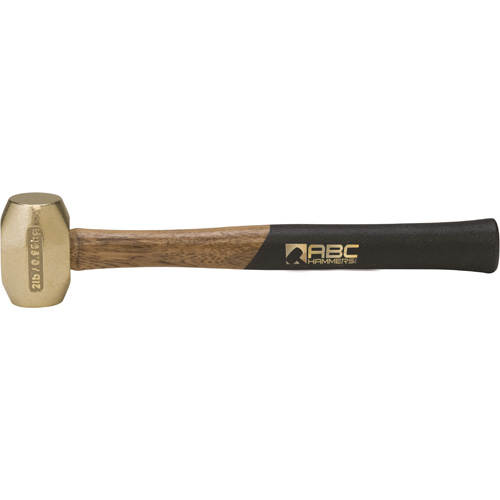 2 Lb Brass Hammer With Hickory Wood Handle ABC2BW Made In Usa