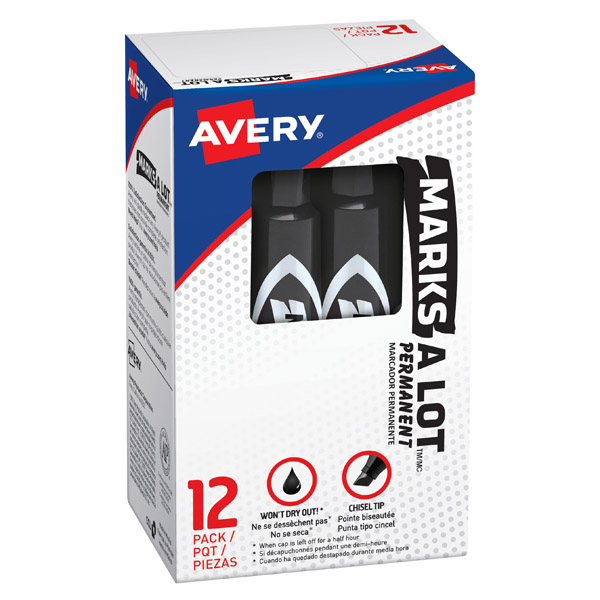 Avery 09231 Marks A Lot Ultra Fine Tip Permanent Markers Assorted Colors