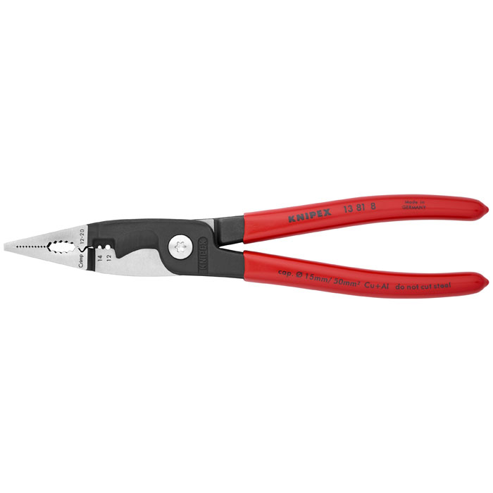 KNIPEX 13 81 8 SBA - 6-in-1 Electrical Installation Pliers 12 and 14 AWG