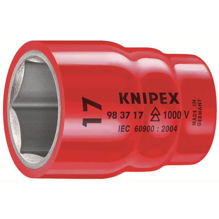 KNIPEX 98 37 14 - Hex Socket, 3/8" Drive-1000V Insulated, 14 mm