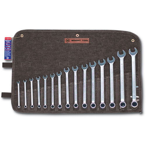 Wright Tool 752 15 Piece 12 Point Metric Combination Wrench Set —